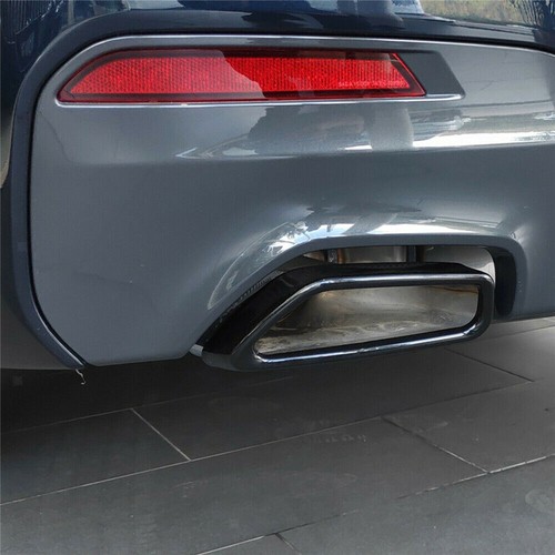 2×Steel Black Exhaust Muffler Tail Pipe Cover For BMW 5 Series G30 G38 2018-2021 - Picture 5 of 11