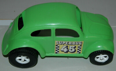 Vintage Green Plastic Super Bug #45 Bettle VW 