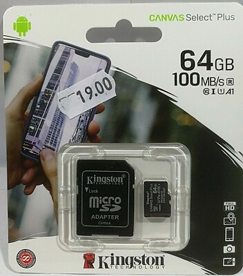 Kingston Micro SD Karte 64GB Class 10 SDCS2 Telefonspeicher + Adapter
