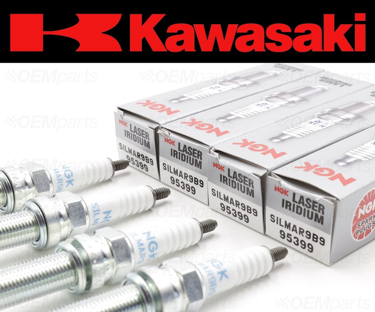 Set of (4) NGK SILMAR9B9 Spark Plugs Kawasaki (See Fitment