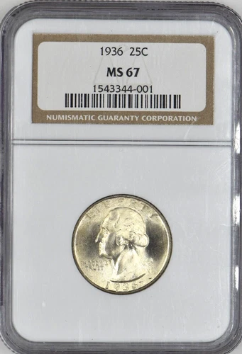 1936 Silver Washington Quarter 25C NGC MS 67 