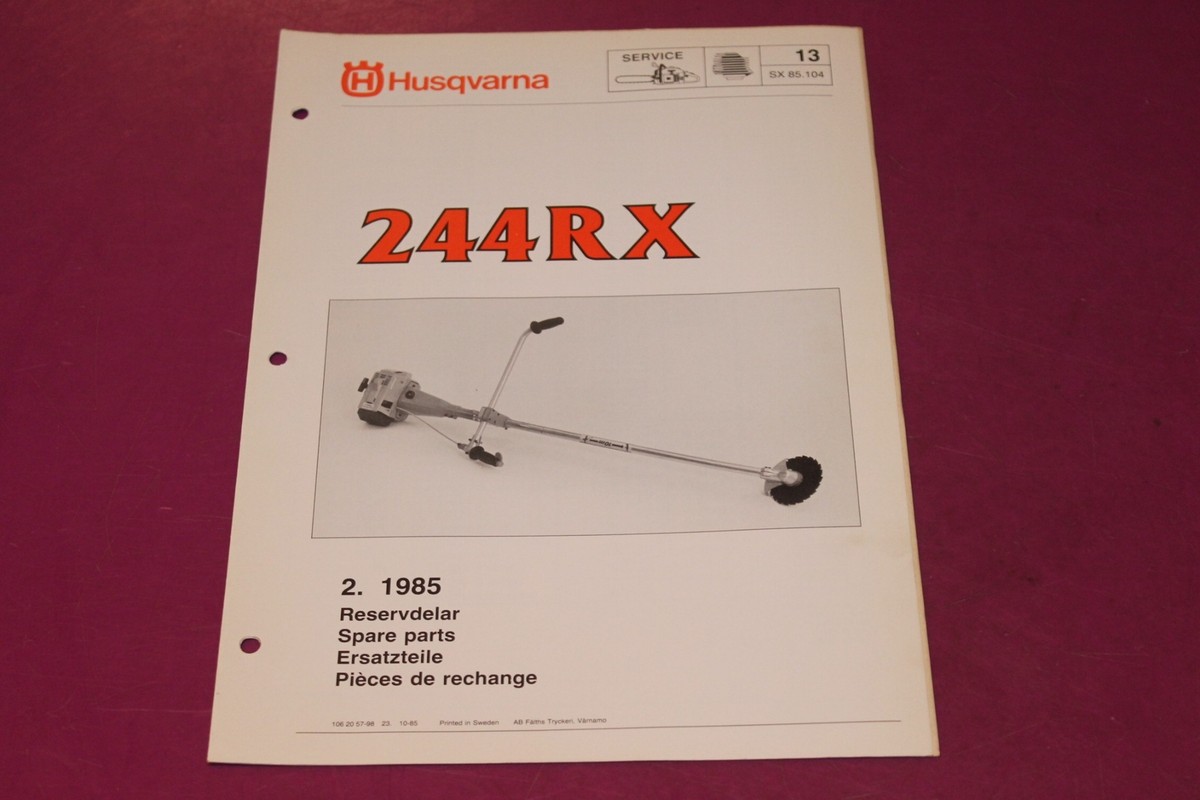 Husqvarna 244 RX Trimmer Model No. SX 85.104 Parts List. | eBay