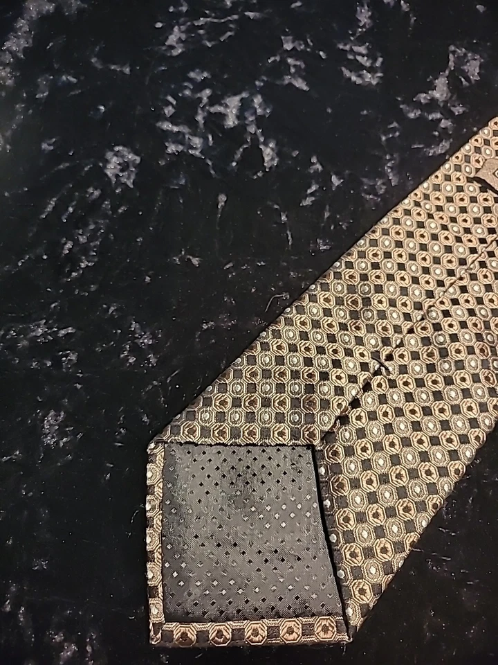 Traje Camisa Vintage Campis Moda Para Hombres Cuello Corbata Marrón Blanco Lunares 64" L Foto 4 de 4