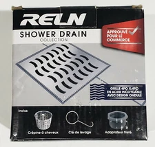RELN 4 in. x 4 in. Stainless Steel Square Shower Drain FD0402WVSS 
