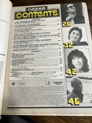 Vintage Magazine Creem 1979 Cheap Trick Led Zeppelin Bob Dylan Kinks B-52's 159 - Picture 16 of 17