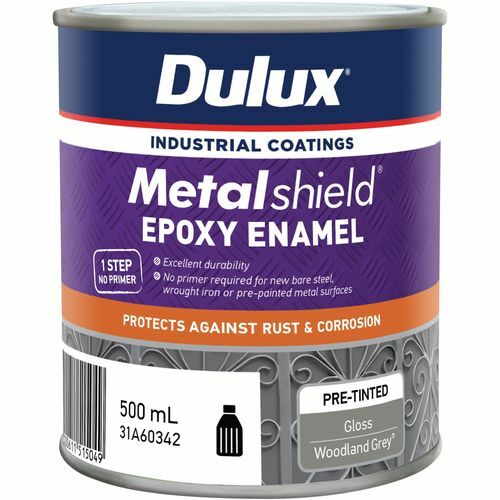 Dulux Metalshield EPOXY ENAMEL PAINT Rust Prevention WOODLAND GREY