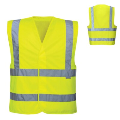 Reflektierende Hi-Vis Sicherheitsweste gelb? Für Autoarbeit Fahrrad und Straße Größe L