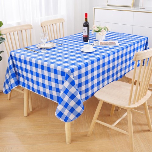 Rectangle Waterproof Vinyl Table Cloth Buffalo Flannel Backed Tablecloth - Picture 56 of 94
