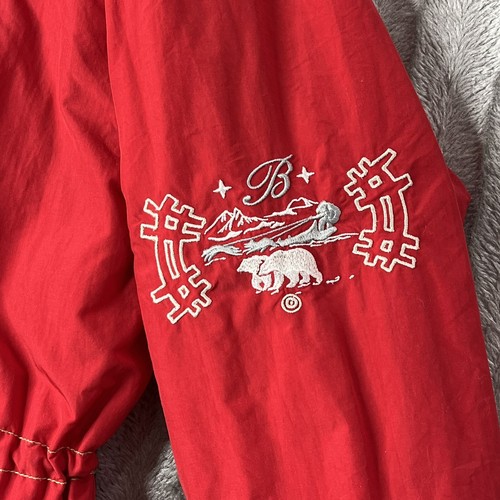 Vintage Bogner Ski Jacket Hooded Red Embroidered Polar Bears Pocketed Women 8-10 - Picture 4 of 16