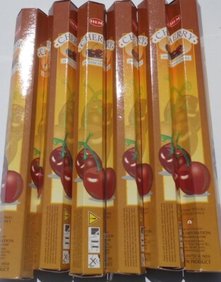 6 Packg. á 20 Stück RÄUCHERSTÄBCHEN Marke incense HEM Kirsche Cherry