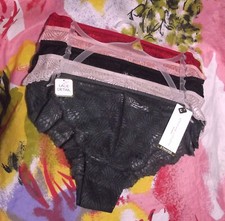 5 NEW ADRIENNE VITTADINI AV4943 5PKA SHEER LACE BIKINI PANTIES M