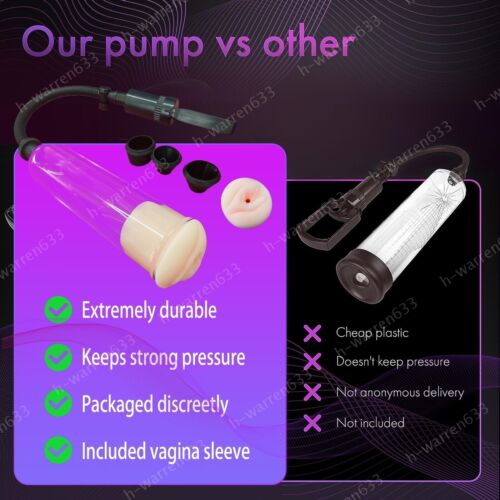 Penis Pump Vacuum Erection Power Up Enhancer Enlarger Extender Stretcher Growth - Picture 7 of 23