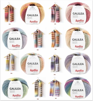 150g Katia Galilea Garn Wolle mit Farbeverlauf zum Stricken Häkeln GP 86,33 /1kg
