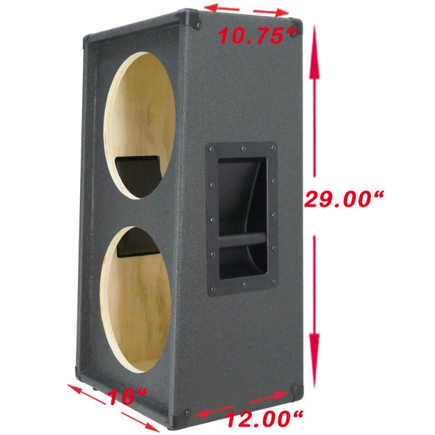 2X12 Vertical Slanted guitar Speaker Empty Cabinet Charcoal black tolex G2X12VSL - Image 2 of 4