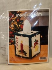 SEALED Mary Maxim 21180 Christmas Tissue Box Cover Plastic Canvas Kit - NOEL