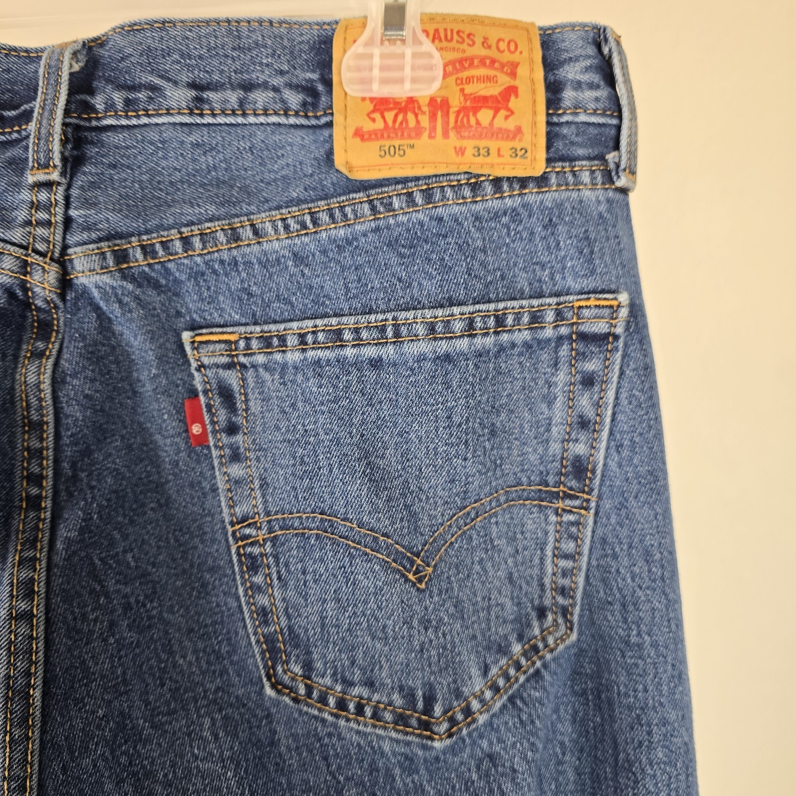 Levi's 505/ Rare "Blank" Tag/ Men's Regular Fit Jeans Straight Leg Sz W33 x L32 image 6