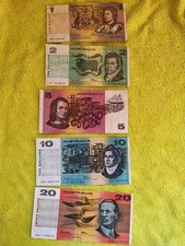 Australien - Banknoten - Gelfscheine - 1 bis 20 Dollar - gebraucht