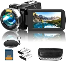 Dumjug Camcorder Video Camera 4K UHD 48MP IR Night Vision Vlogging Camera for...