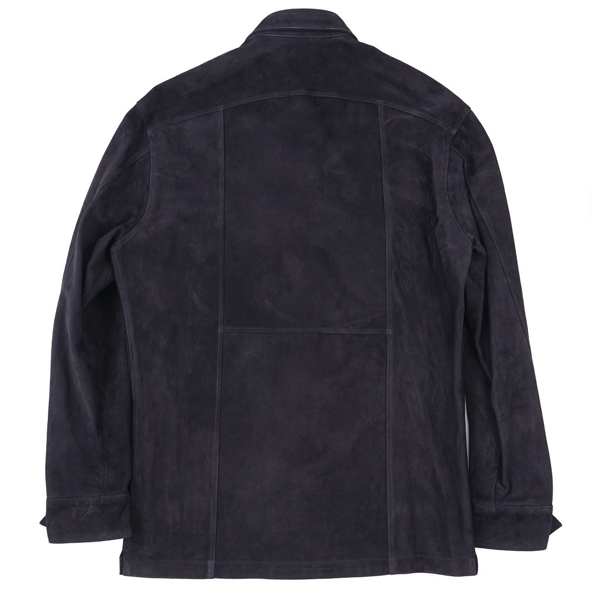 Rifugio Napoli Navy Unlined Nappa Suede Leather Shirt-Jacket S NWT