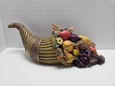 Thanksgiving Lighted Cornucopia Centerpiece Tabletop Battery Operated Decoration