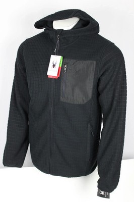 Spyder Men's Full Zip Jacket Hoodie Fleece Dry Thermo Web Polar Black 