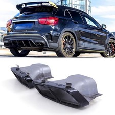 EXHAUST TIPS GLOSS BLACK  DIFFUSER AMG LOOK FOR MERCEDES GLA45 SUV X156 14-20