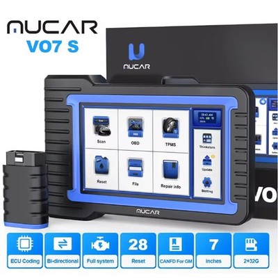 MUCAR VO7S Bidirectional Car Diagnostic Scanner Tool Key Coding CANFD Lifefree