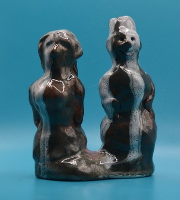 ''Cold Love 1'' - Experimental Original Clay Sculpture. Hand made & glazed.