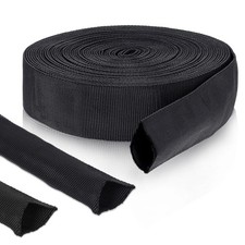 33 Ft Nylon Hydraulic Hose Protector Sleeve Black Protective Cover