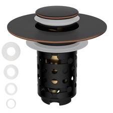 Universal Bathroom Sink Stopper Hair Catcher Upgraded with 2-Layer Detachable...