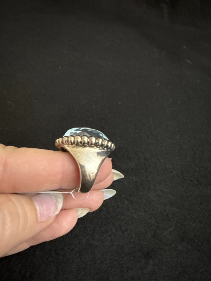 Лагос Венера бирюза/кварты двойной рифленый серебро кольцо размер 7 новый с Ярлыками - Изображение 3 из 4