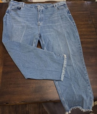 NEW Old Navy Plus Size 28 Extra High Rise Sky-Hi Straight Jeans Stonewashed Blue