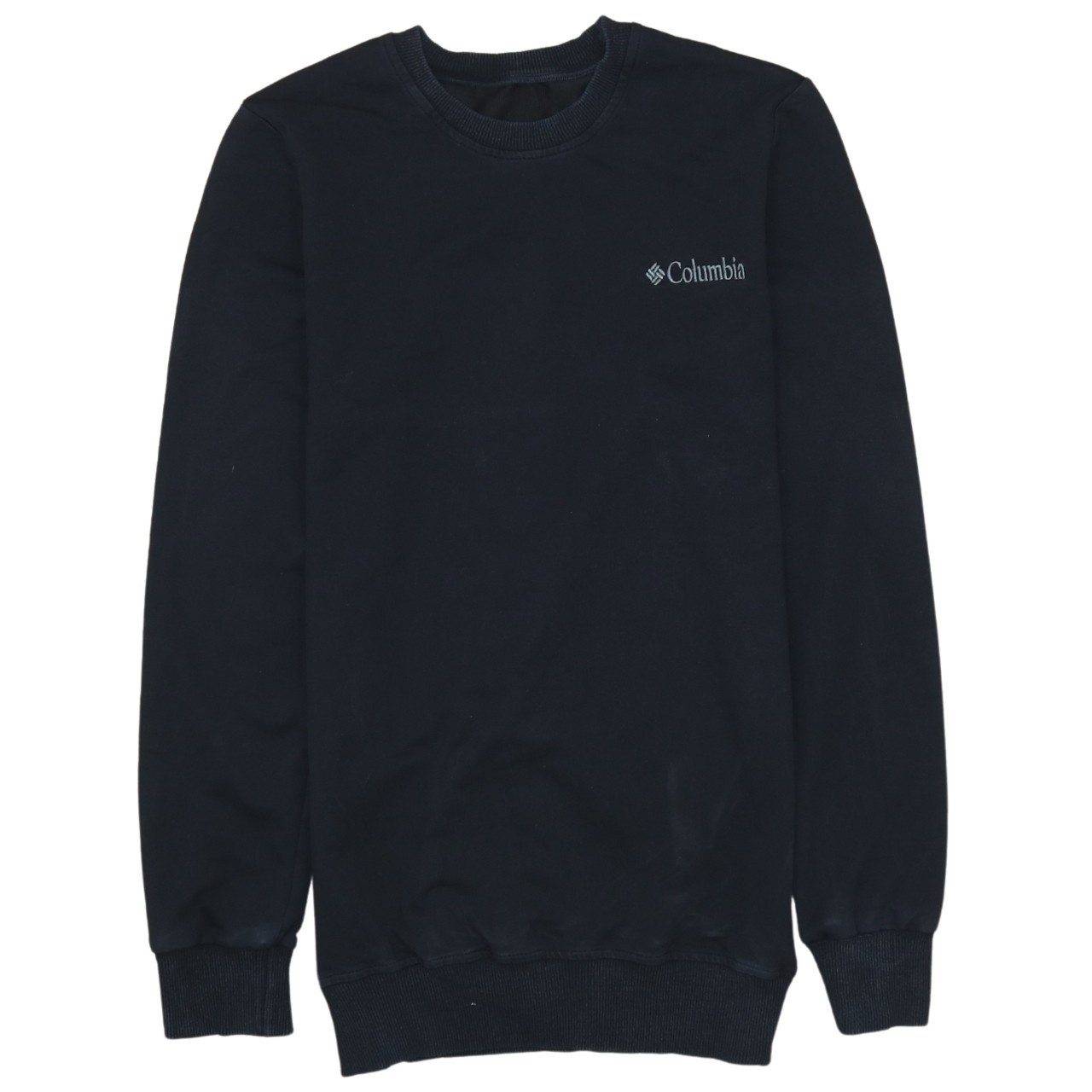 Columbia Mens Sweatshirt Black Fleece Crew Neck Embroidered Logo Pullover XS