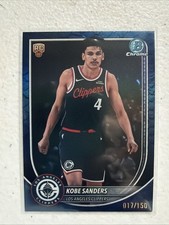 2025-26 Bowman Chome Kobe Sanders RC Blue Reptilian Refractor #’d /150 Clippers