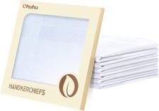 Handkerchiefs for Men, 100 Soft Cotton Hankerchief Machine Wash White Pocket Sq