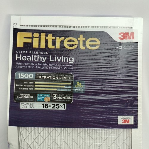 Filtrete 16X25X1 MPR 1500 Healthy Living Ultra Allergen 2 Pack Merv 12 Read - Picture 2 of 9
