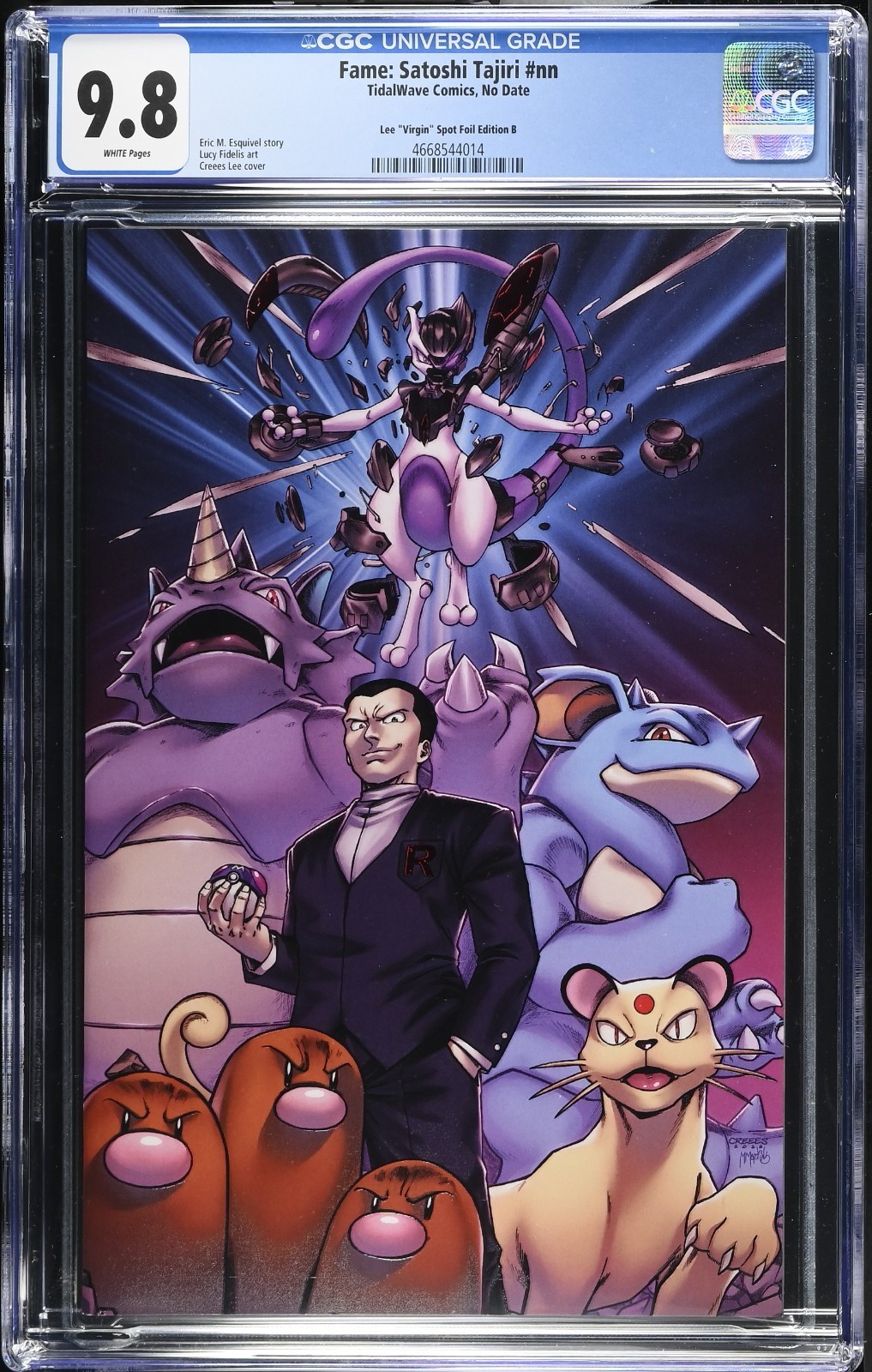 CGC 9.8 FAMA: Satoshi Tajiri #nn TidalWave Comics lámina virgen manchada/151 con certificado de autenticidad