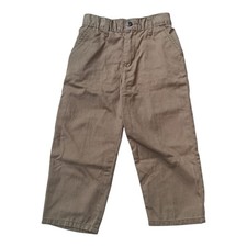Boys Chino Brown Pants 100 Cotton JDN Co. USA Size 4 with Elastic Waist