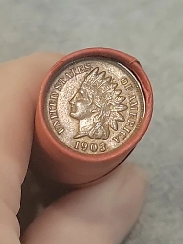 Fantastic Au+1903 Indian Head & Army/Navy CWT Ends Of Lincoln Wheat Cent Roll