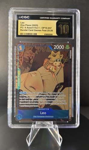 2025 ONE PIECE OP10-057 PREMIUM CARD COLLECTION VOL 1 LEO PROMO CGC 10