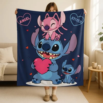 Disney Angel Stitch Flecee Blanket Decor Gift For Friends#4