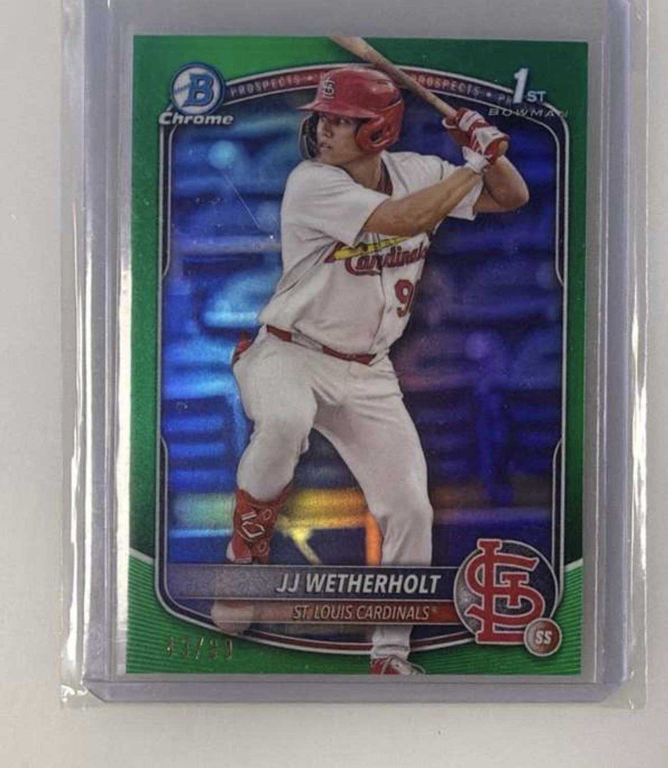 2025 Bowman - Prospects JJ Wetherholt #BP-22 Green /99 (RC) True Green