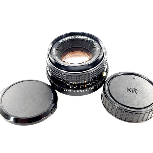 Pentax-M Asahi SMC Objektiv 50 mm f/2 mit Schutzkappen getestet & funktioniert