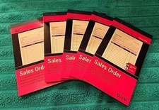 5 Pack 2 Part Carbonless Sales Order Books Receipt Forms 40 Set 4.19" X 7.19" 