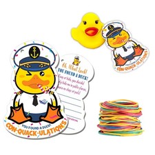 Cruising Rubber Duck Tags 35Pack, 3.5x2.3 in, Fun Ducking Game Cards