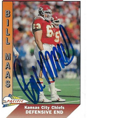 BILL MAAS SIGNED 1991 PACIFIC #211 - KANSAS CITY CHIEFS