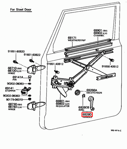 Genuine Toyota LandCruiser 47 45 Series HJ Front Door Window Regulator Handle x2 - Picture 5 of 20