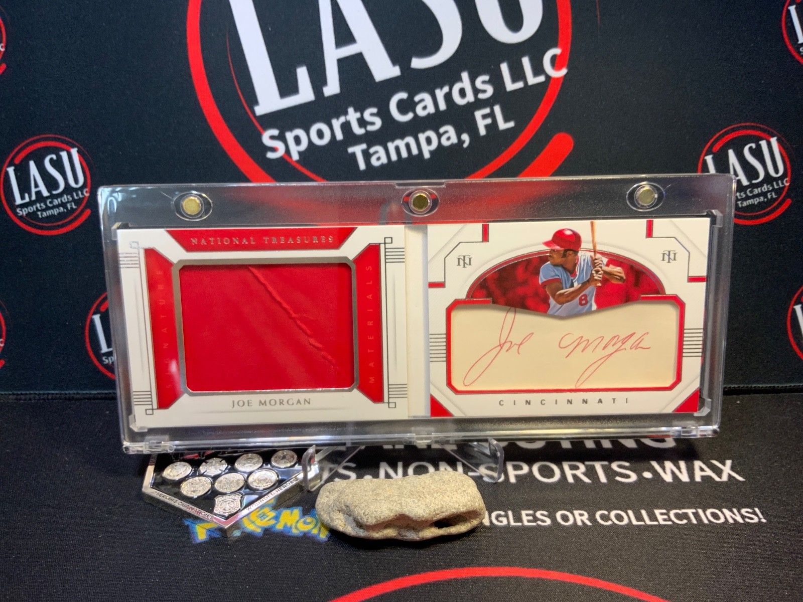 2021 Panini National Treasures /10 Joe Morgan Cut Signature Material Auto HOF view 1