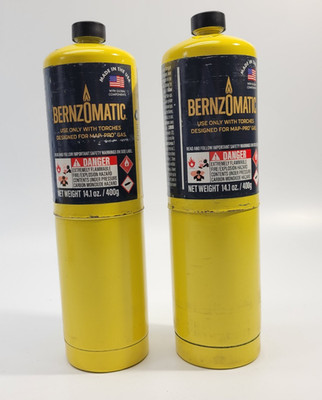2-Pack Bernzomatic MAP-Pro Gas Torch Cylinders 14.1 oz 400g Pre-Filled