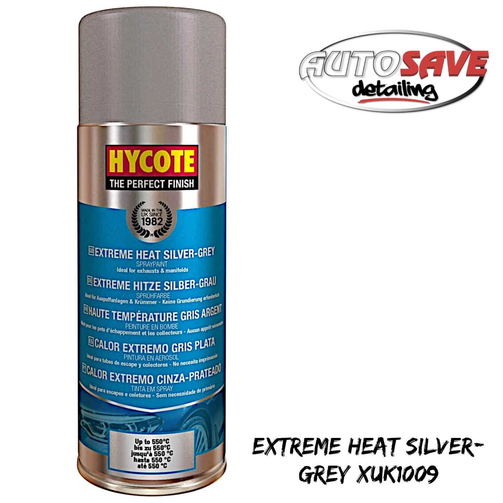Hycote-Extreme Heat Silver-Grey 400ml Aerosol Fast Drying,  XUK1009